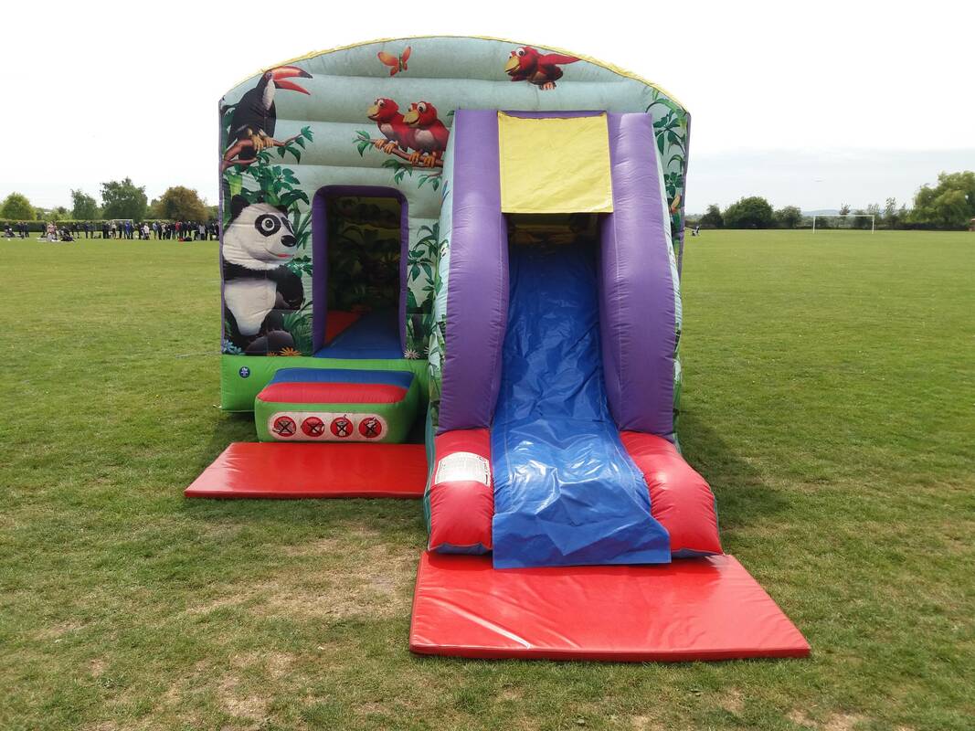 jungle bouncy castle with slide